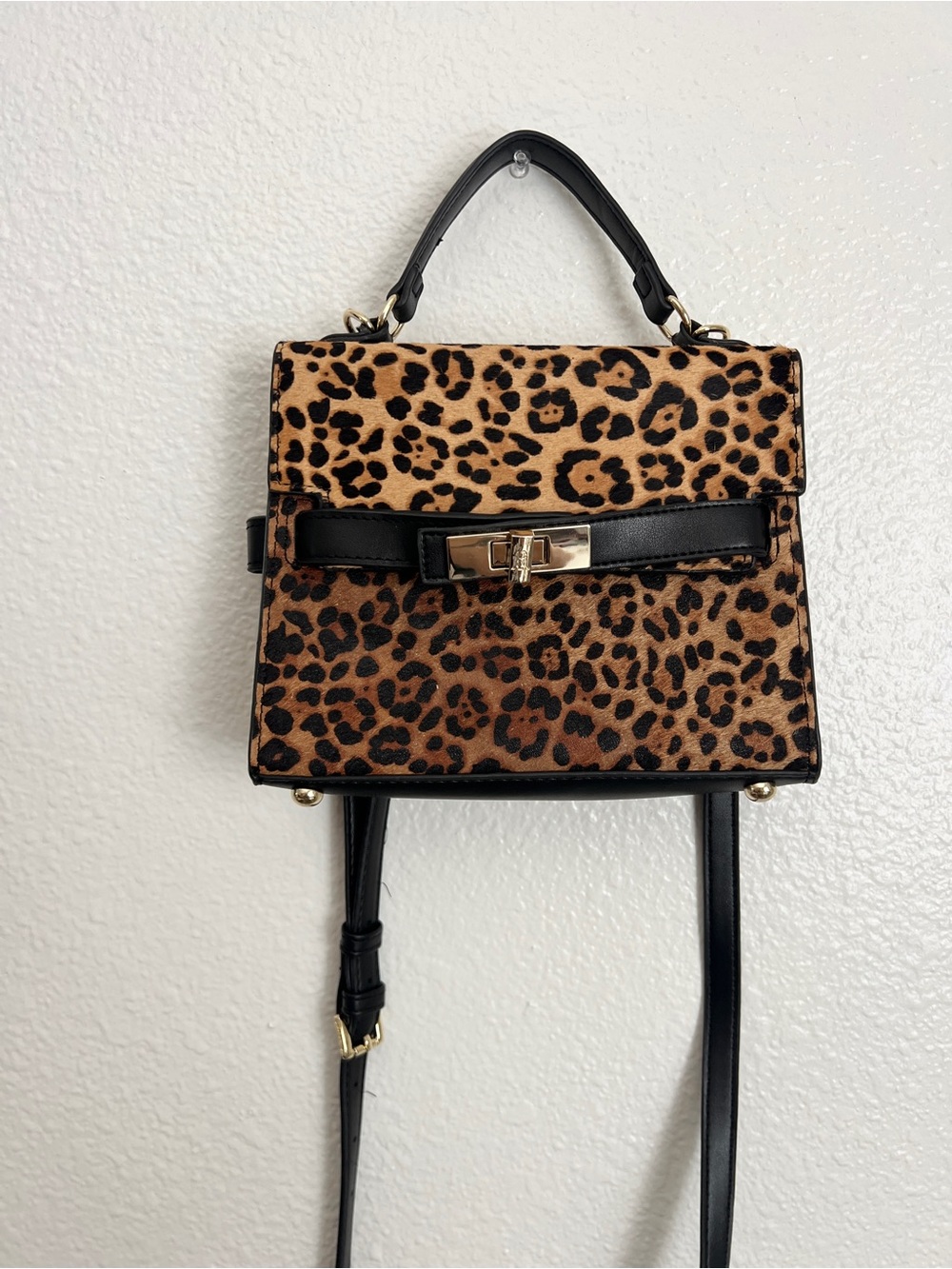 Steve Madden Leopard Print Top-Handle Crossbody Bag